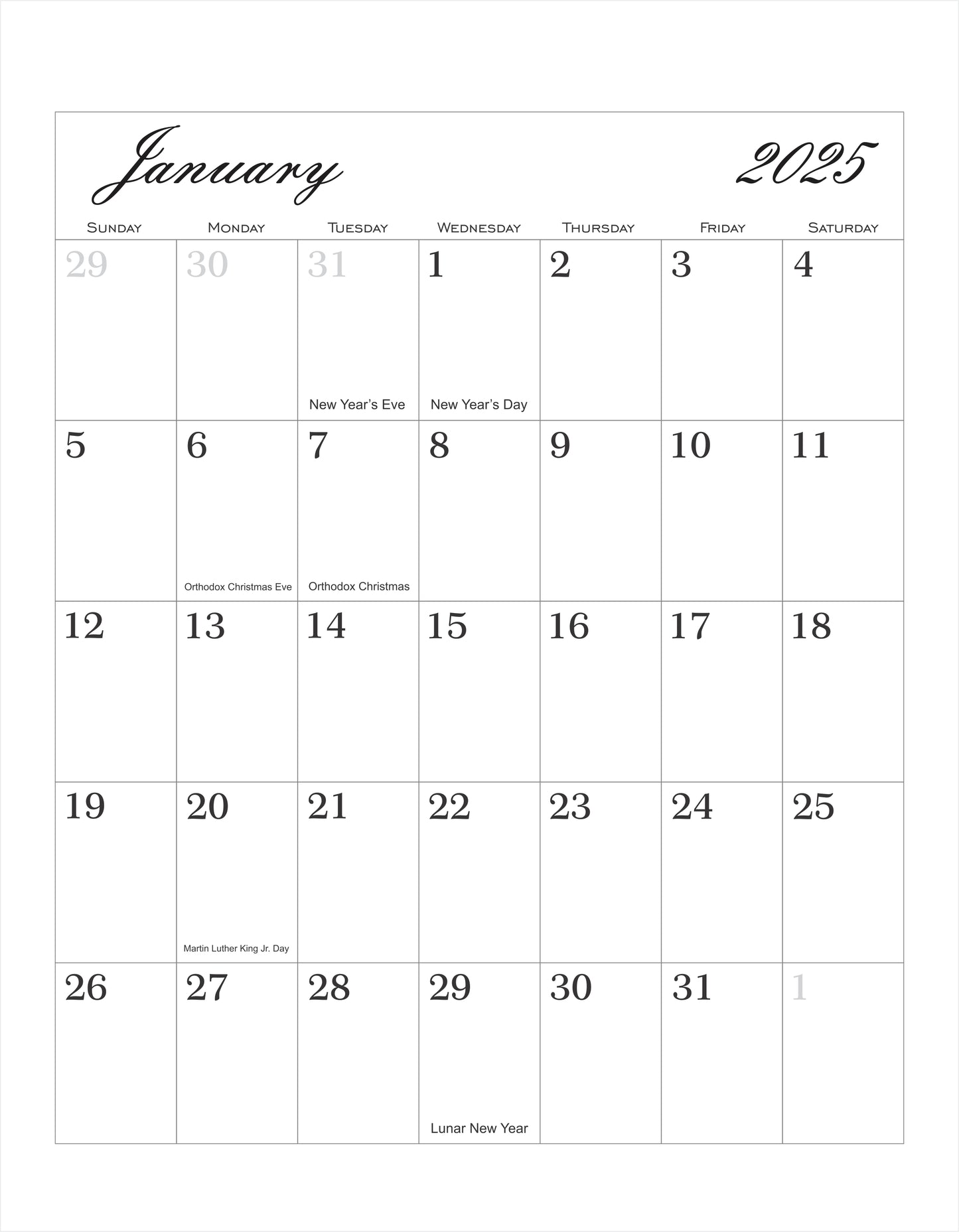 "Balance" Tarot-inspired Art Calendar 2025